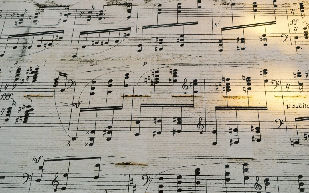 musical notes on white paper